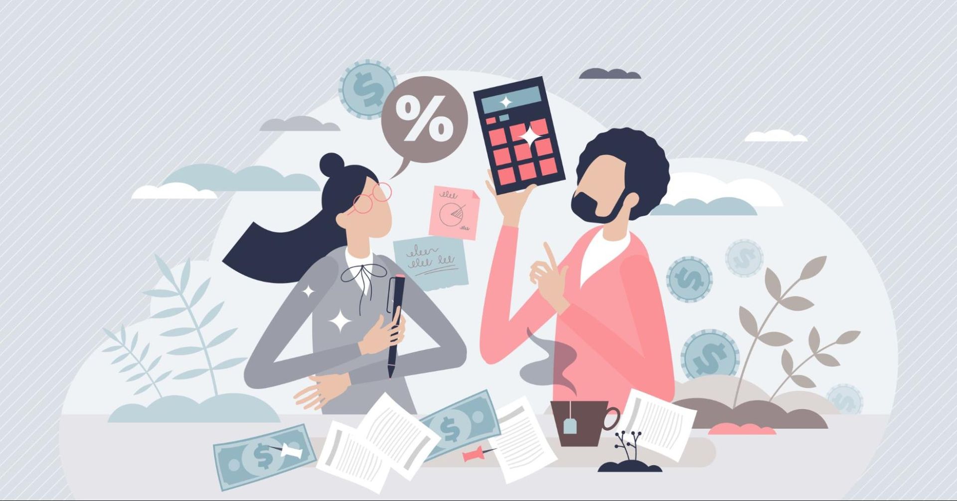 a drawing of two people calculating their ideal CBD vape dosage