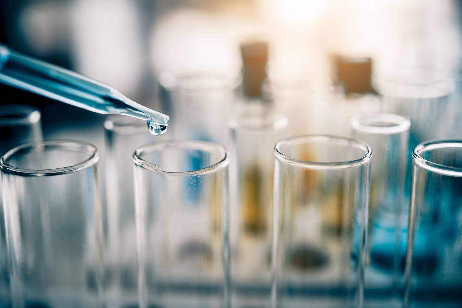 picture of test tubes with common vape ingredients.